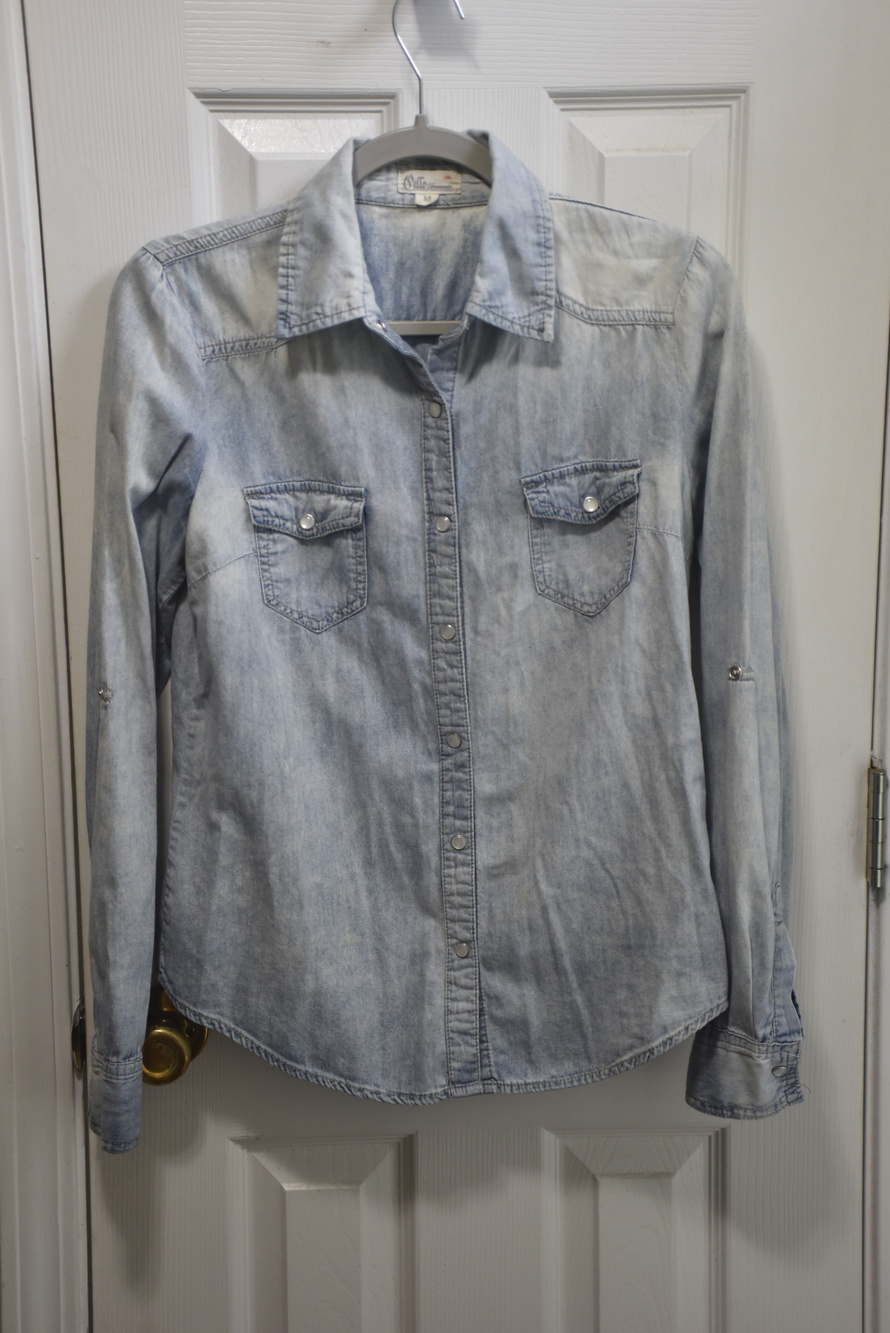 Cello Denim Western Shirt Snap Pocket Womens M LSC436